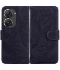 For Asus Zenfone 9 Tiger Embossing Pattern Flip Leather Phone Case(Black)