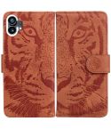 For Nothing Phone 1 Tiger Embossing Pattern Flip Leather Phone Case(Brown)