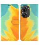 For Asus Zenfone 9 Watercolor Pattern Flip Leather Phone Case(Autumn Leaf)