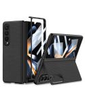 For Samsung Galaxy Z Fold4 GKK Integrated Ultra-thin Folding Leather Phone Case with Stand(Carbon Fiber)