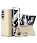 For Samsung Galaxy Z Fold4 GKK Integrated Ultra-thin Folding Leather Phone Case with Stand(Champagne Gold)