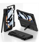 For Samsung Galaxy Z Fold4 GKK Integrated Magnetic Folding Phone Case with Pen Slot(Black)
