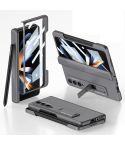 For Samsung Galaxy Z Fold4 GKK Integrated Magnetic Folding Phone Case with Pen Slot(Grey)
