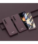 For Samsung Galaxy Z Fold4 GKK Integrated Ultra-thin Full Coverage Phone Flip Case(Wine Red)