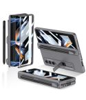 For Samsung Galaxy Z Fold4 GKK Magnetic Hinge Flip Phone Case with Holder & Pen Slot(Grey)