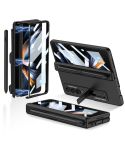 For Samsung Galaxy Z Fold4 GKK Magnetic Hinge Flip Phone Case with Holder & Pen Slot(Black)