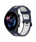 For  Amazfit GTR 4 Stripe Two-color Silicone Watch Band(Midnight Blue White)