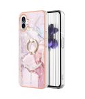 For Nothing Phone 1 Electroplating Marble Pattern TPU Phone Case(Rose Gold 005)