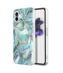 For Nothing Phone 1 Electroplating Splicing Marble TPU Phone Case(Blue)