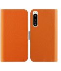 For Sony Xperia 5 IV Candy Color Litchi Texture Leather Phone Case(Orange)