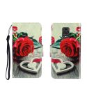 For Xiaomi Redmi Note 9 Pro Colored Drawing Horizontal Flip Leather Case with Holder & Card Slot & Wallet(Red Rose)