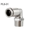 PL8-01 LAIZE Nickel Plated Copper Elbow Male Thread Pneumatic Quick Fitting Connector