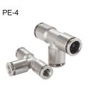 PE-4 LAIZE Nickel Plated Copper Tee Pneumatic Quick Fitting Connector