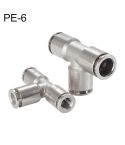 PE-6 LAIZE Nickel Plated Copper Tee Pneumatic Quick Fitting Connector