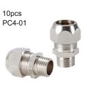 10pcs / Pack PC4-01 LAIZE Nickel Plated Copper Reducer Straight Pneumatic Quick Fitting Connector