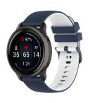 For Suunto 5 Peak Small Plaid Texture Two-color Silicone Watch Band(Navy Blue White)