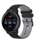 For Suunto 5 Peak Small Plaid Texture Two-color Silicone Watch Band(Black Grey)