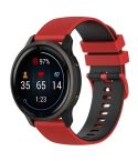 For Suunto 5 Peak Small Plaid Texture Two-color Silicone Watch Band(Red Black)