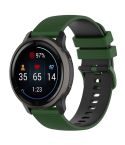 For Suunto 5 Peak Small Plaid Texture Two-color Silicone Watch Band(Army Green Black)