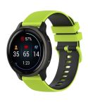 For Suunto 5 Peak Small Plaid Texture Two-color Silicone Watch Band(Lime Green Black)