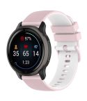 For Suunto 5 Peak Small Plaid Texture Two-color Silicone Watch Band(Sand Pink White)