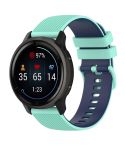 For Suunto 5 Peak Small Plaid Texture Two-color Silicone Watch Band(Mint Green Blue)