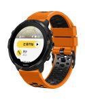 For Suunto 7 Three Rows Holes Silicone Watch Band(Orange Black)