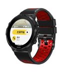 For Suunto 7 Three Rows Holes Silicone Watch Band(Black Red)