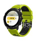 For Suunto 7 Three Rows Holes Silicone Watch Band(Lime Green Black)