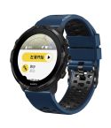 For Suunto 7 Three Rows Holes Silicone Watch Band(Dark Blue Black)