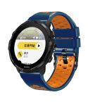 For Suunto 7 Three Rows Holes Silicone Watch Band(Midnight Blue Orange)