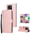 For Xiaomi Redmi 10C Multifunctional Horizontal Flip Leather Case with Three Card Slot(Rose Gold)