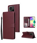 For Xiaomi Redmi 10C Multifunctional Horizontal Flip Leather Case with Three Card Slot(Wine Red)
