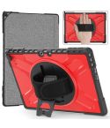 For MicroSoft Surface Pro 9 / 10 / 11 Rotatable Kickstand Grip Shockproof Tablet Case(Red)