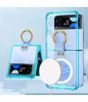 For Samsung Galaxy Z Flip4 GKK MagSafe Airbag Shockproof Phone Case with Ring Holder(Blue)