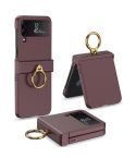 For Samsung Galaxy Z Flip4 GKK Ultrathin Hinge Full Coverage Phone Case with Ring Holder(Wine Red)