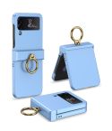 For Samsung Galaxy Z Flip4 GKK Ultrathin Hinge Full Coverage Phone Case with Ring Holder(Blue)