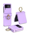 For Samsung Galaxy Z Flip4 GKK Ultrathin Hinge Full Coverage Phone Case with Ring Holder(Purple)