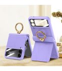 For Samsung Galaxy Z Flip4 GKK Magnetic Fold Hinge Full Coverage Phone Case with Ring Holder(Purple)