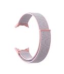 For Google Pixel Watch Nylon Woven Plastic Connector Watch Band(Pink Sand)