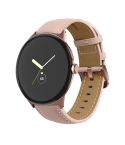 For Google Pixel Watch Pointed Tail Stitching Genuine Leather Watch Band(Rose Gold+Pink)