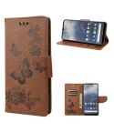 For Nokia G60 Butterfly Embossed Horizontal Flip Leather Phone Case(Brown)