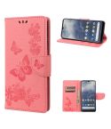 For Nokia G60 Butterfly Embossed Horizontal Flip Leather Phone Case(Pink)