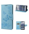 For Nokia G60 Butterfly Embossed Horizontal Flip Leather Phone Case(Blue)