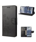 For Nokia G60 Butterfly Flower Pattern Leather Phone Case(Black)