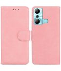 For Infinix Hot 20i Skin Feel Pure Color Flip Leather Phone Case(Pink)