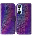 For Infinix Hot 20s Colorful Magnetic Buckle Leather Phone Case(Purple)