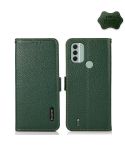 For Nokia C31 KHAZNEH Side-Magnetic Litchi Genuine Leather RFID Phone Case(Green)