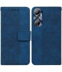 For Infinix Hot 20 Geometric Embossed Leather Phone Case(Blue)