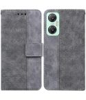 For Infinix Hot 20 5G Geometric Embossed Leather Phone Case(Grey)